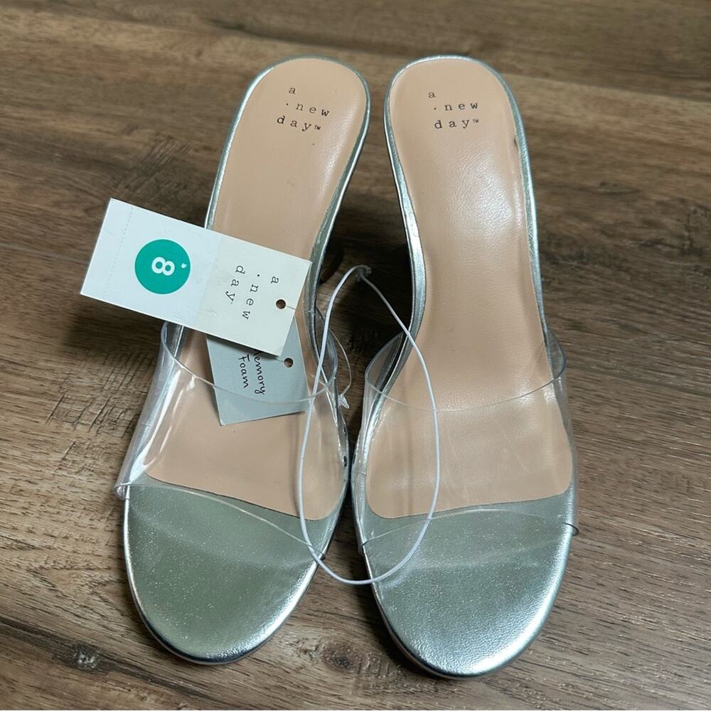 NWT!! A New Day Silver Women's Wedge Shoes, High Heels, Formal, Size‎ 8 - Picture 4 of 14
